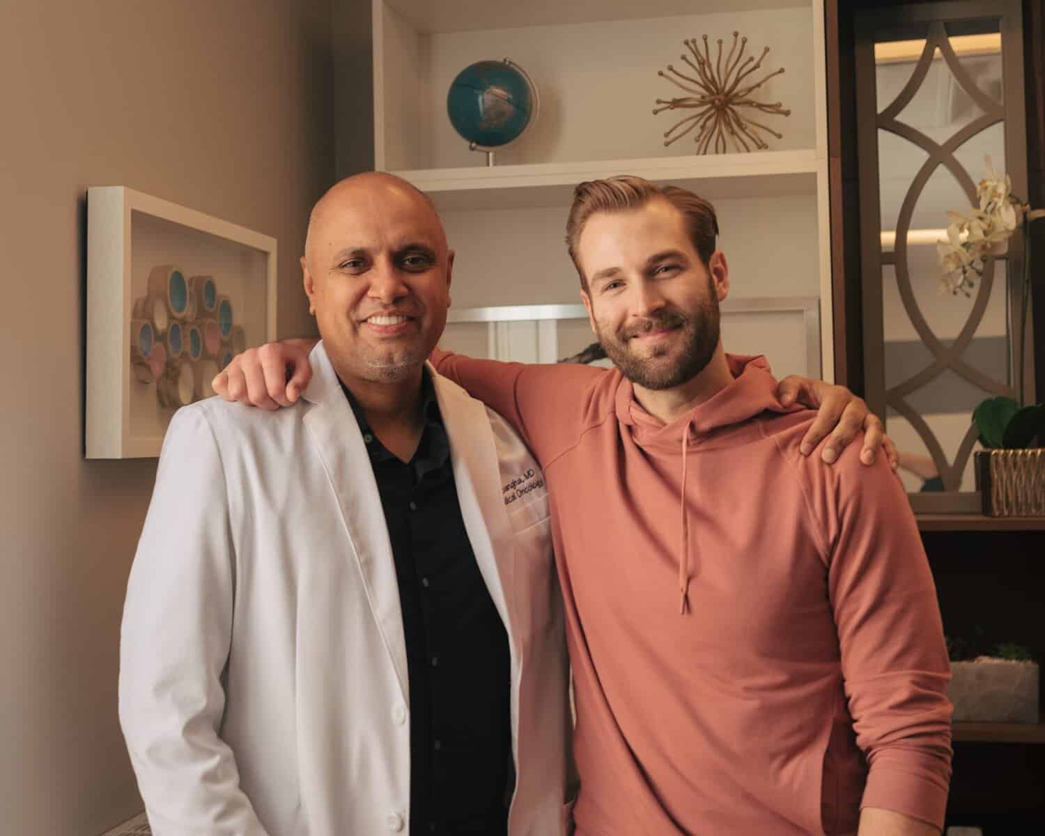 Cancer patient with oncologist