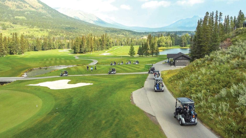 Top view of a golf course. 